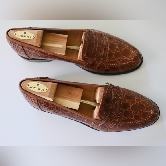 MENS Zelli Tuscany Crocodile Slip-On Cognac Men Size 10 - Picture 9 of 9